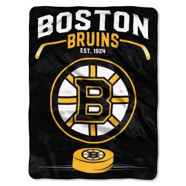 Northwest NHL Boston Bruins Unisex-Adult Raschel Throw Blanket, 60