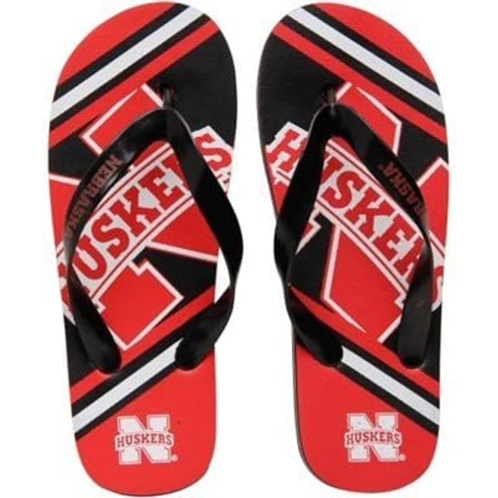 Nebraska Cornhuskers Flip Flop - Unisex Big Logo - (1 Pair) - XS