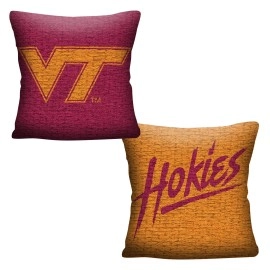 Northwest NCAA Virginia Tech Hokies Unisex-Adult Double Sided Woven Jacquard Pillow, 20