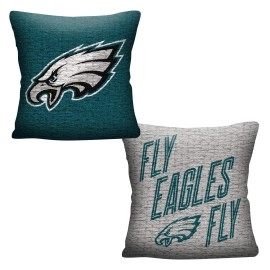 Northwest NFL Philadelphia Eagles Unisex-Adult Double Sided Woven Jacquard Pillow, 20