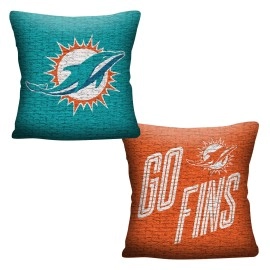 The Northwest Company NFL Miami Dolphins Double Sided Woven Jacquard Pillow, 20