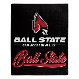 Northwest NCAA Ball State Cardinals Unisex-Adult Raschel Throw Blanket, 50