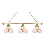 University of Tennessee 3 Shade Billiard Light with Brass Fixture
