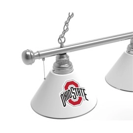 Ohio State University 3 Shade Billiard Light with Chrome FIxture