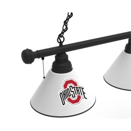 Ohio State University 3 Shade Billiard Light with Black Fixture