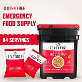 ReadyWise Emergency Food Supply, Freeze-Dried Survival-Food Disaster Kit, Camping Food, Prepper Supplies, Emergency Supplies, Gluten-Free Breakfast, Lunch and Dinner Variety, 25-Year Shelf Life, 84 Servings