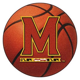 FANMATS 2447 Maryland Terrapins Basketball Shaped Rug - 27in. Diameter, Basketball Design, Sports Fan Accent Rug