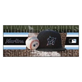 FANMATS 11077 MLB Miami Marlins Nylon Face Football Field Runner