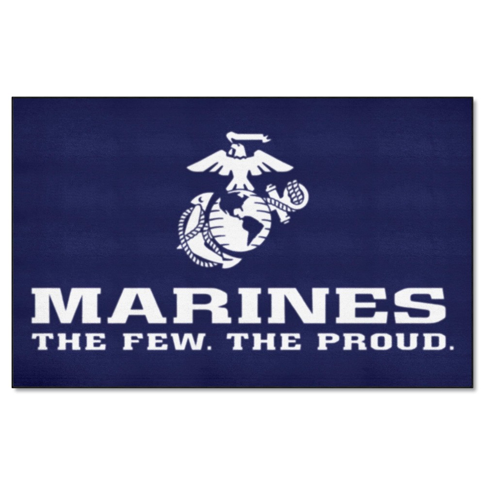 FANMATS 6976 U.S. Marines Ulti-Mat Rug - 5ft. x 8ft. Sports Fan Area Rug Home Decor Rug and Tailgating Mat - Red