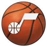 FANMATS 10193 Utah Jazz Basketball Shaped Rug - 27in. Diameter Basketball Design Sports Fan Accent Rug