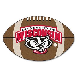 Fanmats Wisconsin Badgers Football-Shaped Mats
