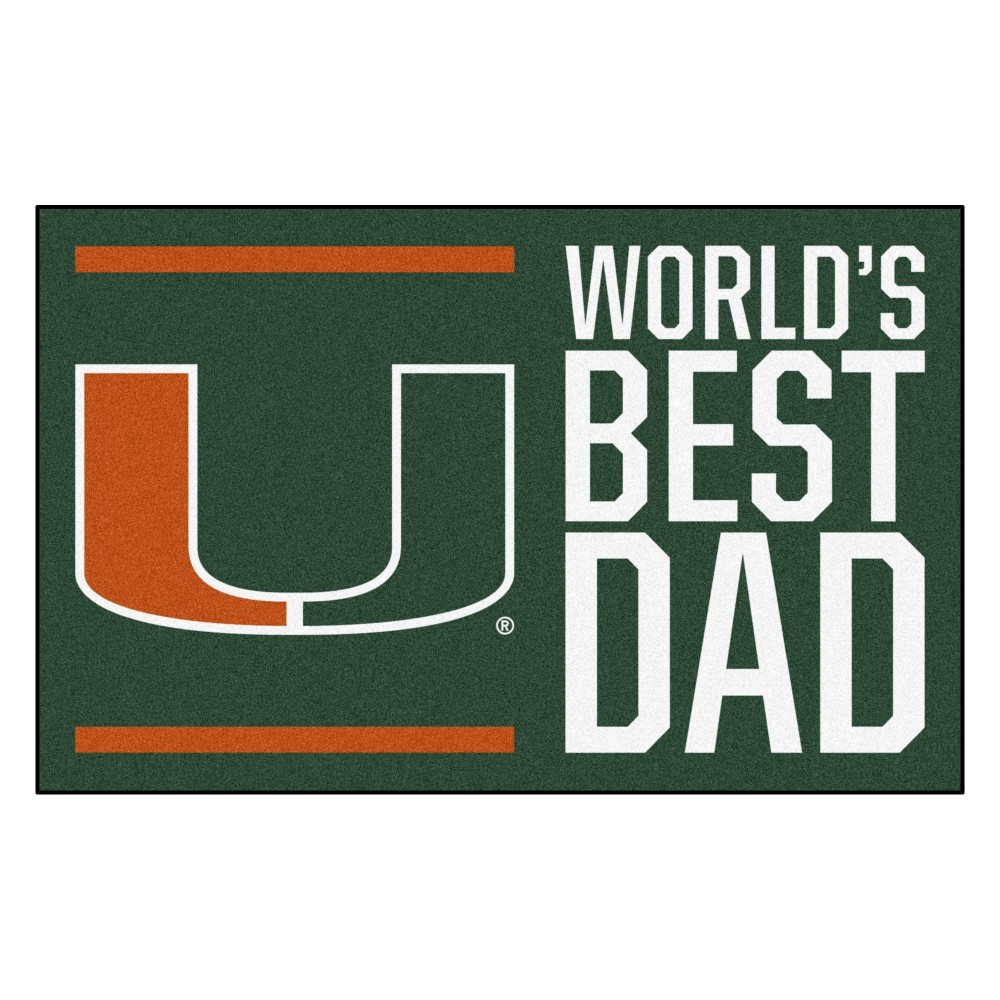 Fanmats, University of Miami Starter Mat - World's Best Dad