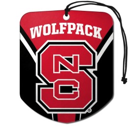 FANMATS 61625 NCAA NC State Wolfpack Hanging Car Air Freshener, 2 Pack, Black Ice Scent, Odor Eliminator, Shield Design with Team Logo