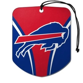 FANMATS 61563 NFL Buffalo Bills Hanging Car Air Freshener, 2 Pack, Black Ice Scent, Odor Eliminator, Shield Design with Team Logo