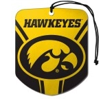 FANMATS 61613 NCAA Iowa Hawkeyes Hanging Car Air Freshener, 2 Pack, Black Ice Scent, Odor Eliminator, Shield Design with Team Logo