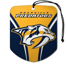 FANMATS 61598 NHL Nashville Predators Hanging Car Air Freshener, 2 Pack, Black Ice Scent, Odor Eliminator, Shield Design with Team Logo