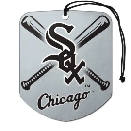 FANMATS 61545 MLB Chicago White Sox Hanging Car Air Freshener, 2 Pack, Black Ice Scent, Odor Eliminator, Shield Design with Team Logo