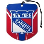 FANMATS 61599 NHL New York Rangers Hanging Car Air Freshener, 2 Pack, Black Ice Scent, Odor Eliminator, Shield Design with Team Logo