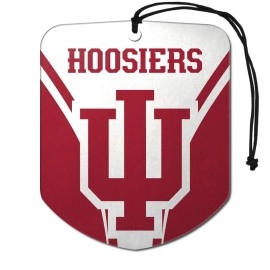 FANMATS 61612 NCAA Indiana Hooisers Hanging Car Air Freshener, 2 Pack, Black Ice Scent, Odor Eliminator, Shield Design with Team Logo