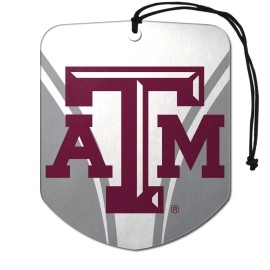 FANMATS 61635 NCAA Texas A&M Aggies Hanging Car Air Freshener, 2 Pack, Black Ice Scent, Odor Eliminator, Shield Design with Team Logo