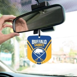 FANMATS 61593 NHL Buffalo Sabres Hanging Car Air Freshener, 2 Pack, Black Ice Scent, Odor Eliminator, Shield Design with Team Logo