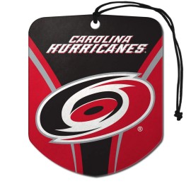 FANMATS 61594 NHL Carolina Hurricanes Hanging Car Air Freshener, 2 Pack, Black Ice Scent, Odor Eliminator, Shield Design with Team Logo