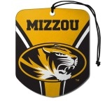 FANMATS 61622 NCAA Missouri Tigers Hanging Car Air Freshener, 2 Pack, Black Ice Scent, Odor Eliminator, Shield Design with Team Logo