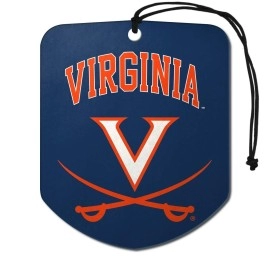 FANMATS 61638 NCAA Virginia Cavaliers Hanging Car Air Freshener, 2 Pack, Black Ice Scent, Odor Eliminator, Shield Design with Team Logo