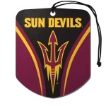 FANMATS 61604 NCAA Arizona State Sun Devils Hanging Car Air Freshener, 2 Pack, Black Ice Scent, Odor Eliminator, Shield Design with Team Logo
