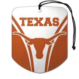 FANMATS 61634 NCAA Texas Longhorns Hanging Car Air Freshener, 2 Pack, Black Ice Scent, Odor Eliminator, Shield Design with Team Logo