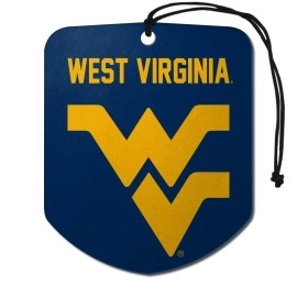 FANMATS 61642 NCAA West Virginia Mountaineers Hanging Car Air Freshener, 2 Pack, Black Ice Scent, Odor Eliminator, Shield Design with Team Logo
