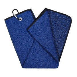 Mile High Life Tri-fold Microfiber Golf Towel Innovative Dual Side Design w/Dirt Scrub Side and Soft Cleaning Side Light Weight Excellent Water Absorbance Please Watch Video (Navy)