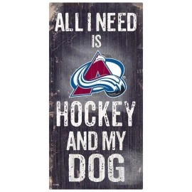 Fan Creations NHL Colorado Avalanche Unisex Colorado Avalanche Hockey and My Dog Sign, Team Color, 6 x 12