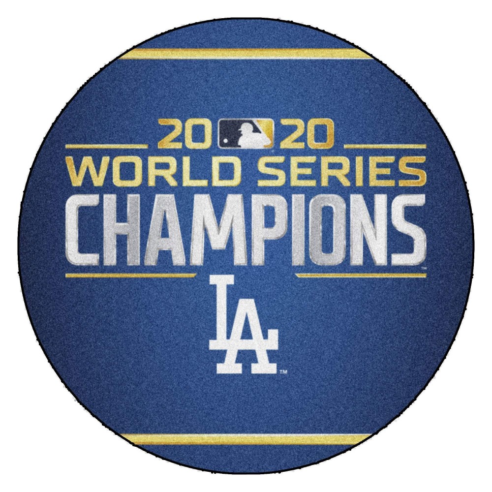 Los Angeles Dodgers 2020 MLB World Series Champions Baseball Rug - 27in. Diameter