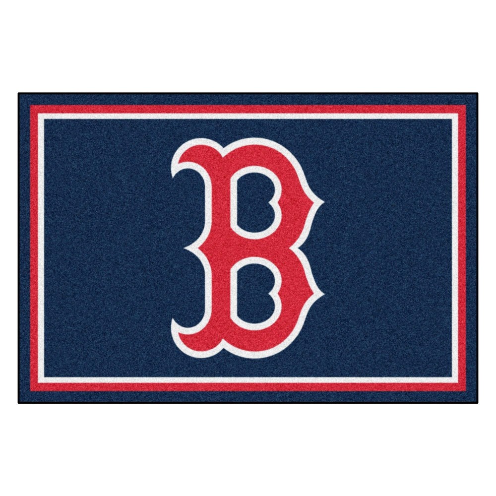 Boston Red Sox 5ft. x 8 ft. Plush Area Rug - B Hat Logo