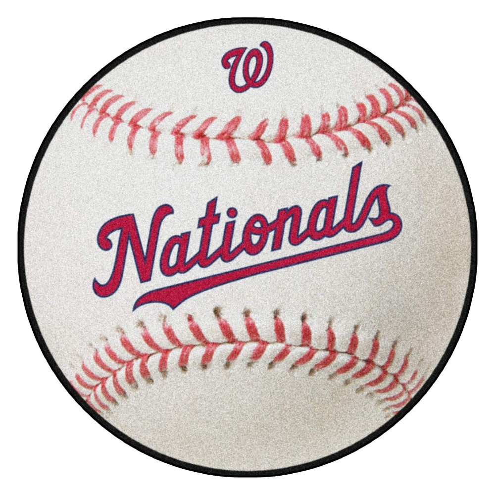 Washington Nationals Baseball Rug - 27in. Diameter - Nationals Script Alternate Logo