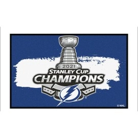 Tampa Bay Lightning 2021 NHL Stanley Cup Champions Starter Mat Accent Rug - 19in. x 30in.