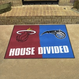 NBA House Divided -Miami Heat / Orlando Magic House Divided Rug - 34 in. x 42.5 in.