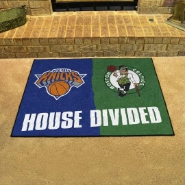 NBA House Divided - New York Knicks / Celtics House Divided Rug - 34 in. x 42.5 in.