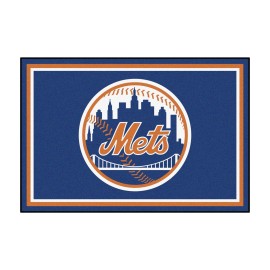 New York Mets 5ft. x 8 ft. Plush Area Rug - Circular Mets Primary Logo