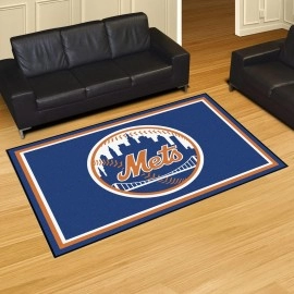 New York Mets 5ft. x 8 ft. Plush Area Rug - Circular Mets Primary Logo