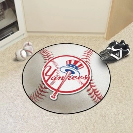 New York Yankees Baseball Rug - 27in. Diameter - Circular Yankees Primary Logo