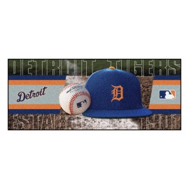 Detroit Tigers Baseball Runner Rug - 30in. x 72in. - Detroit Script Alternate Logo