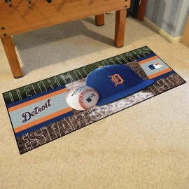 Detroit Tigers Baseball Runner Rug - 30in. x 72in. - Detroit Script Alternate Logo