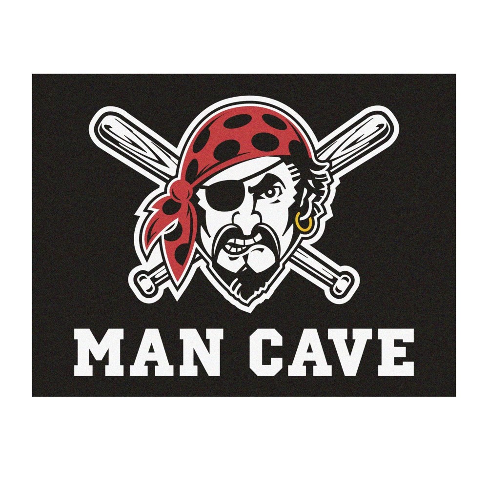 Pittsburgh Pirates Man Cave All-Star Rug - 34 in. x 42.5 in. - Pirate Head Alternate Logo