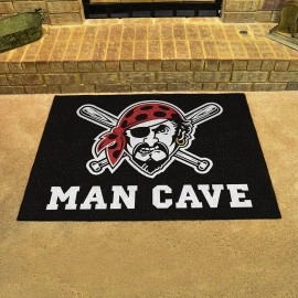 Pittsburgh Pirates Man Cave All-Star Rug - 34 in. x 42.5 in. - Pirate Head Alternate Logo