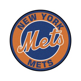 New York Mets Roundel Rug - 27in. Diameter - Mets Script Alternate Logo