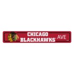 Chicago Blackhawks Team Color Street Sign Dcor 4in. X 24in. Lightweight