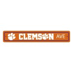 Clemson Tigers Team Color Street Sign Dcor 4in. X 24in. Lightweight