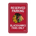 Chicago Blackhawks Team Color Reserved Parking Sign Dcor 18in. X 11.5in. Lightweight